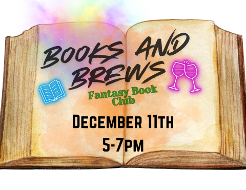 books and brews fantasy book club Wednesday December 11th from 5 to 7 pm