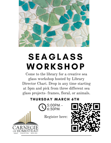 sea glass workshop 3/6 at 5pm. register online