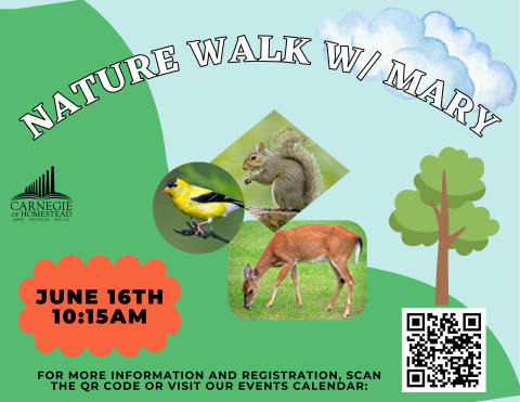 nature walk with mary june 16th at 10:15am