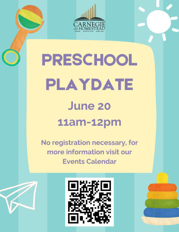 preschool playdate june 20th from 11am-12pm