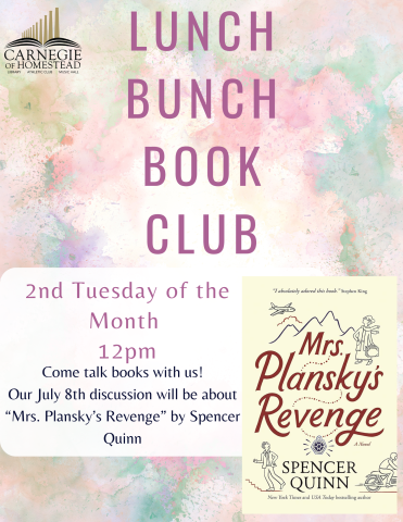 Lunch Bunch Book Club second tuesday of the month at 12pm