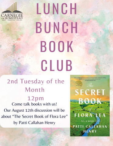 Lunch Bunch Book Club second tuesday of the month at 12pm