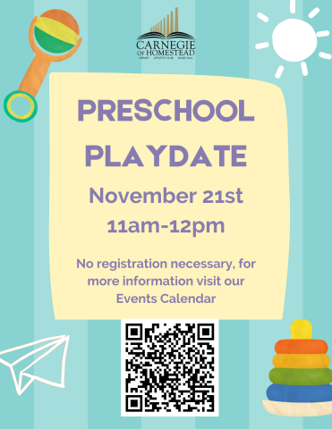 preschool playdate november 21st from 11am-12pm