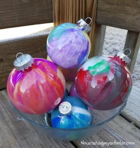 swirl paint ornaments
