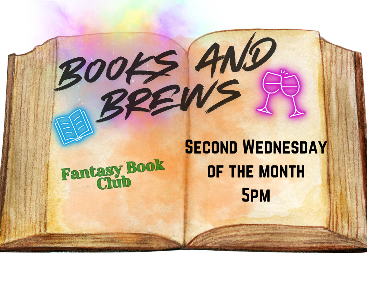 books and brews fantasy book club second Wednesday of the month from 5pm to 6pm