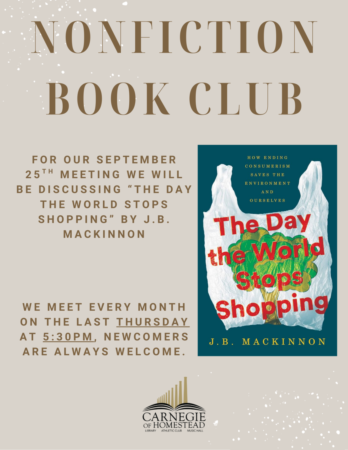 nonfiction book club last thursday every month