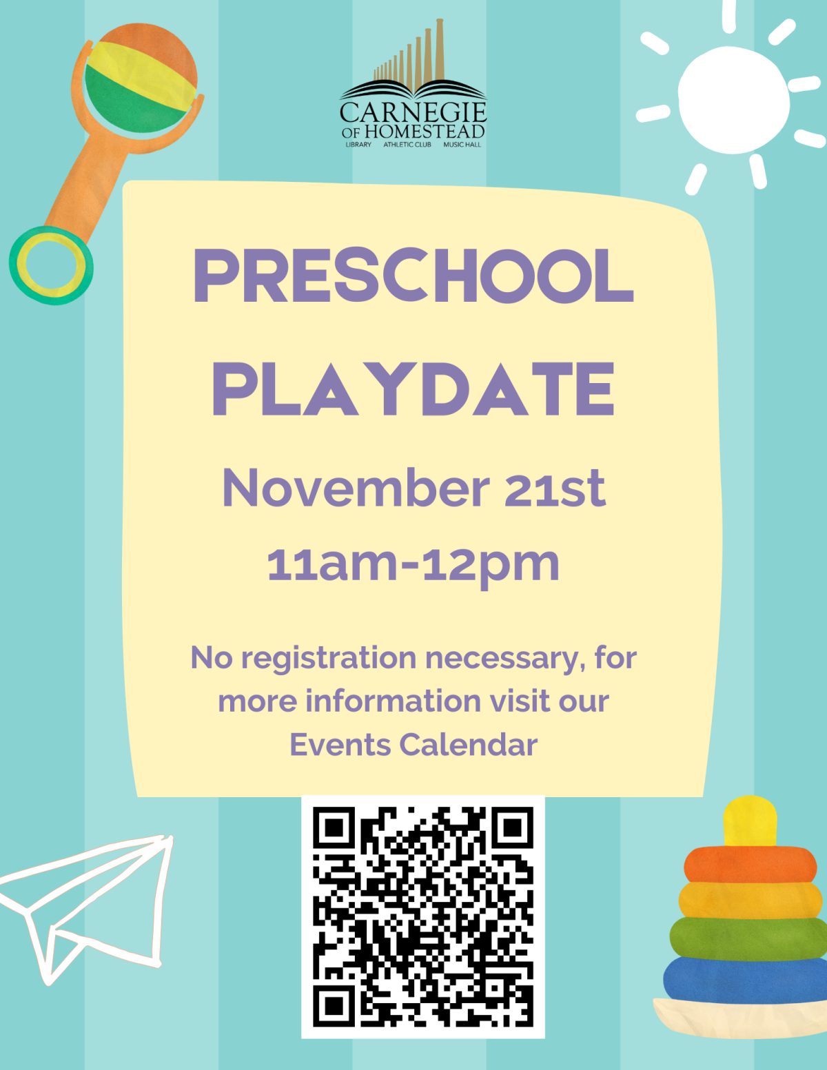 preschool playdate november 21st from 11am-12pm